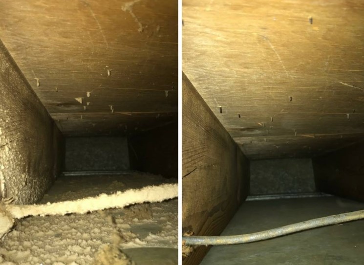 Shambaugh before and after duct clean